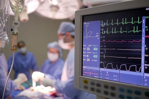Patient monitor in hospital operating room
